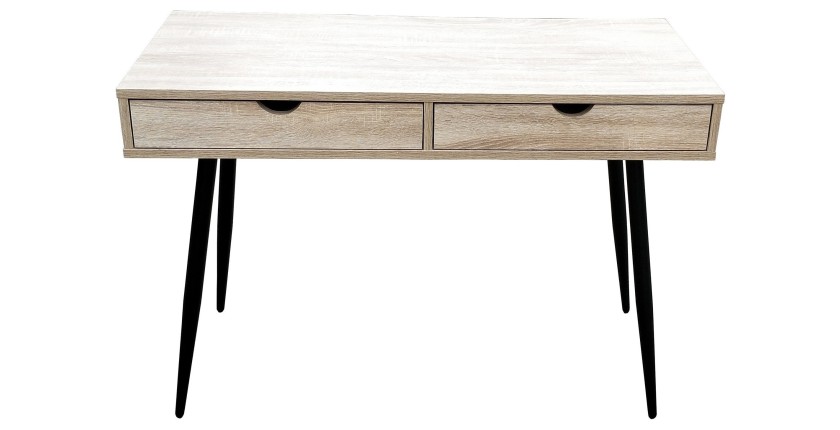 Bureau CALIFORNIA scandinave 2 tiroirs coloris bois
