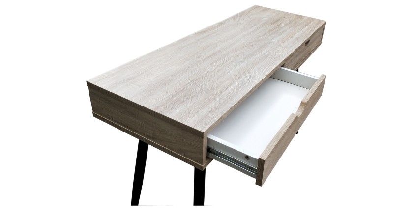 Bureau CALIFORNIA scandinave 2 tiroirs coloris bois