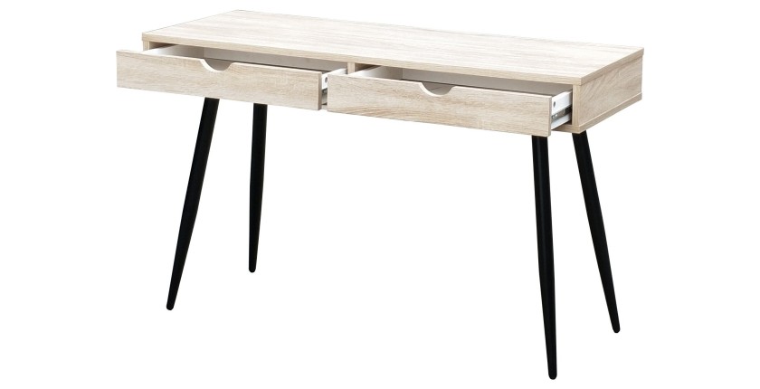 Bureau CALIFORNIA scandinave 2 tiroirs coloris bois