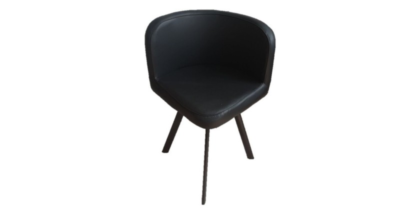 Ensemble CANNES table + 4 chaises noir. Idéal pour cuisine ou salle à manger.