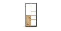 Étagère design JERICHO, 160 cm, 6 niches, design et moderne, coloris noir mat et chêne
