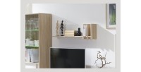 Etagère murale scandinave 100 cm MALMO. Idéale pour exposer vos objets déco. Coloris chêne clair\Blanc. Type scandinave.