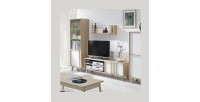 Etagère murale scandinave 100 cm MALMO. Idéale pour exposer vos objets déco. Coloris chêne clair\Blanc. Type scandinave.