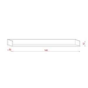 Étagère murale design RULIA, 140 cm, design et moderne, coloris chêne
