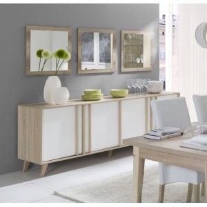Lot de 3 miroirs MALMO vu avec le buffet de la même collection