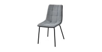 Chaise LUCCA design en acier et tissu coloris gris - Lot de 4