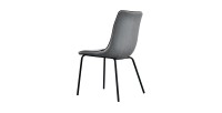 Chaise LUCCA design en acier et tissu coloris gris - Lot de 4