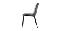 Chaise LUCCA design en acier et tissu coloris gris - Lot de 4