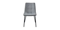 Chaise LUCCA design en acier et tissu coloris gris - Lot de 4