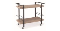 Désserte, meuble de rangement design pour cuisine ou salle à manger TROLLEY. Coloris bois et noir
