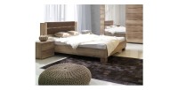 Lit adulte + chevets + sommier ROMI. Couchage 180x200 cm. Ensemble design pour chambre à coucher.