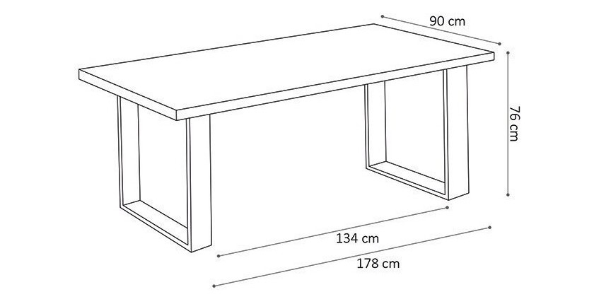 Table à manger design bois massif NIKO - Table rectangulaire