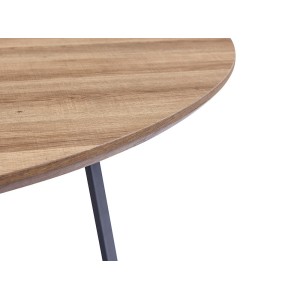 Table à manger ronde NOVES, ø120cm - brun/noir - Style Moderne