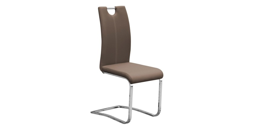 Chaises x2 design SOFI coloris Cappuccino pour votre salle à manger - Lot de 2