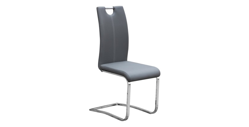 Chaises x2 design SOFI coloris gris pour votre salle à manger - Lot de 2