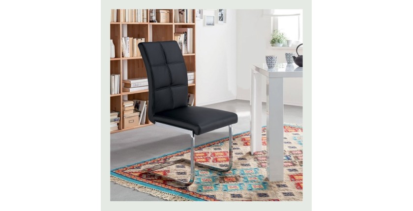 Chaises (x2) design EVY coloris Noir pour votre salle à manger. (lot de 2)