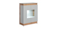 Vaisselier, bibliothèque, vitrine MUNICH modèle bas + LED. Meuble design idéal pour votre salle à manger