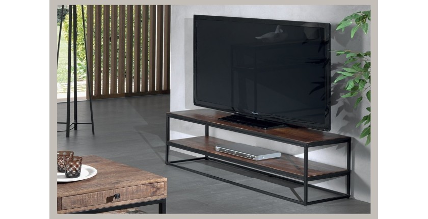 Meuble TV GOA en bois massif. Meuble style industriel