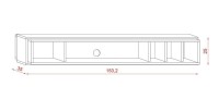 Meuble TV design suspendu DEVA 150 cm coloris chêne et blanc