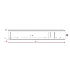 Meuble TV design suspendu DEVA 150 cm coloris chêne et blanc