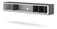 Meuble TV design suspendu DEVA 150 cm coloris gris anthracite et blanc