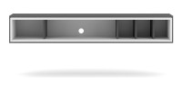 Meuble TV design suspendu DEVA 150 cm coloris gris anthracite et blanc