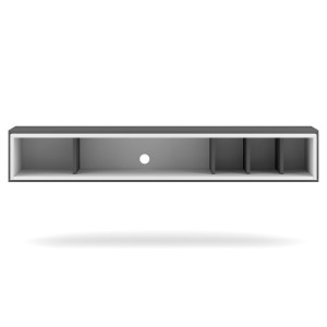 Meuble TV design suspendu DEVA 150 cm coloris gris anthracite et blanc
