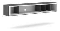 Meuble TV design suspendu DEVA 150 cm coloris gris anthracite et blanc