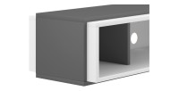 Meuble TV design suspendu DEVA 150 cm coloris gris anthracite et blanc