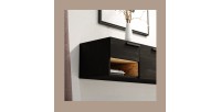 Meuble TV design suspendu NOAH 140 cm. 2 portes et 2 tiroirs. Coloris noir et chêne