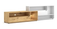 Ensemble meuble TV ROCK 240 cm. Coloris chêne et blanc