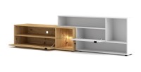 Ensemble meuble TV ROCK 240 cm. Coloris chêne et blanc
