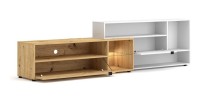 Ensemble meuble TV ROCK 240 cm. Coloris chêne et blanc