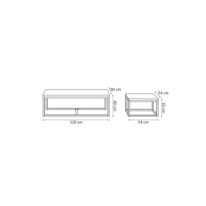 Table d'appoint style industriel HELLINGTON effet béton - Table basse - Ensemble 3 pièces