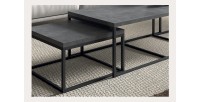 Table d'appoint style industriel HELLINGTON effet béton - Table basse - Ensemble 3 pièces