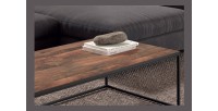 Table Basse rectangulaire GOA en bois massif. Meuble style industriel