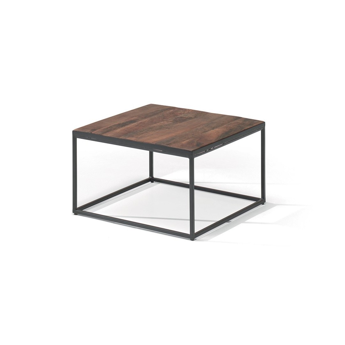 Table Basse carré GOA en bois massif 60x60cm. Meuble style industriel