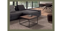Table Basse carré GOA en bois massif 60x60cm. Meuble style industriel
