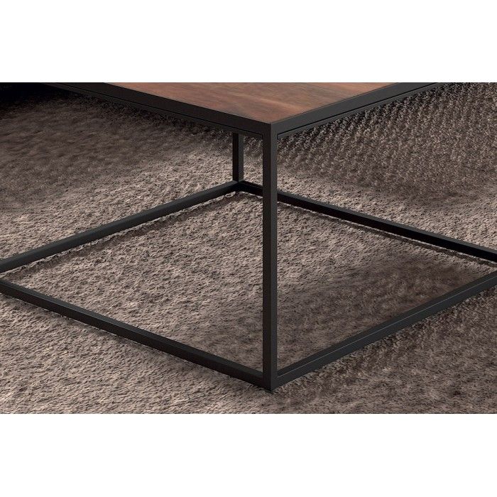 Table Basse carré GOA en bois massif 60x60cm. Meuble style industriel