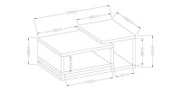 Table basse design collection BERGAME. Coloris blanc et gris. Style design