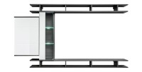 Ensemble meuble TV mural TONY design couleur gris anthracite. Meuble de salon suspendu