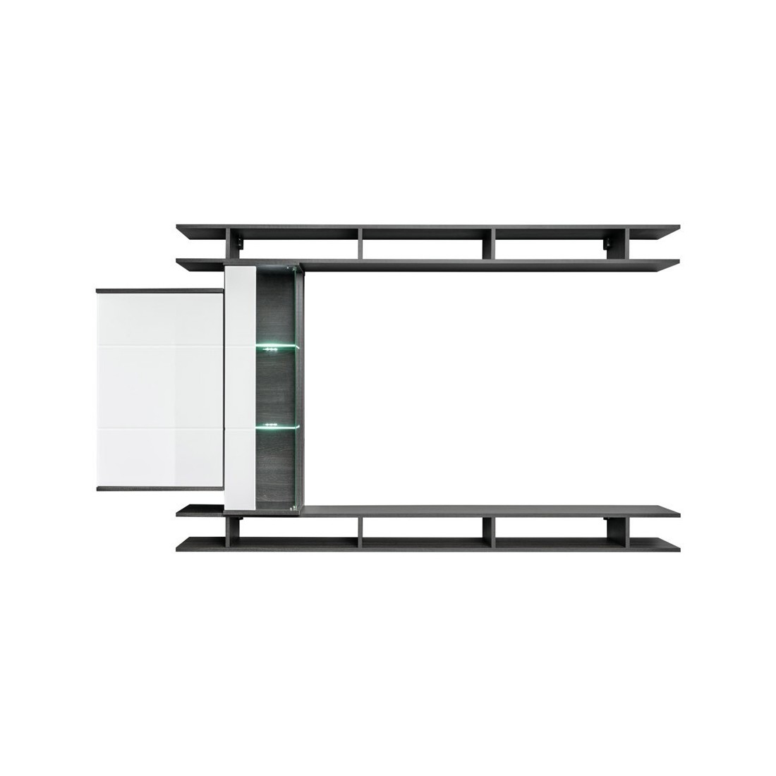 Ensemble meuble TV mural TONY design couleur gris anthracite. Meuble de salon suspendu