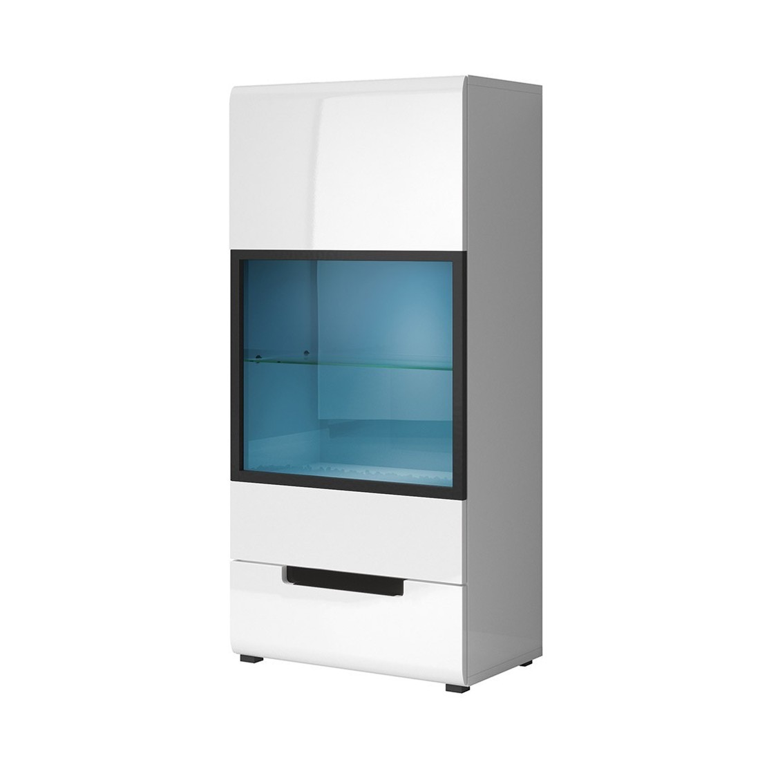 Vitrine suspendue, collection LUCIA moyen modèle + LED coloris blanc.