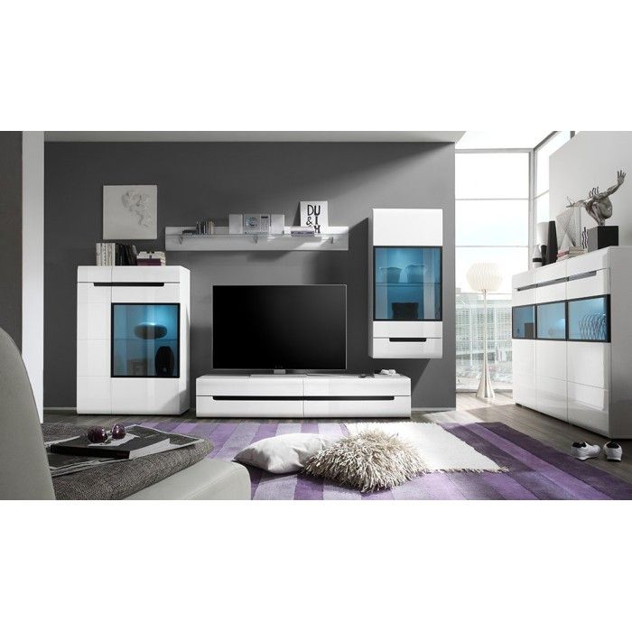Vitrine suspendue, collection LUCIA moyen modèle + LED coloris blanc.