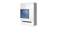 Bibliothèque, vitrine, vaisselier + LED collection LUCIA. Modèle XL. Meuble design.