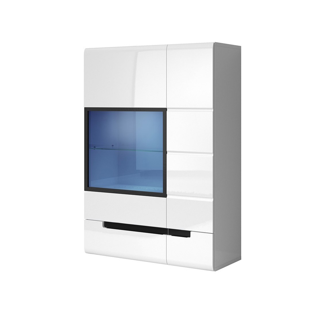 Bibliothèque, vitrine, vaisselier + LED collection LUCIA. Modèle XL. Meuble design.