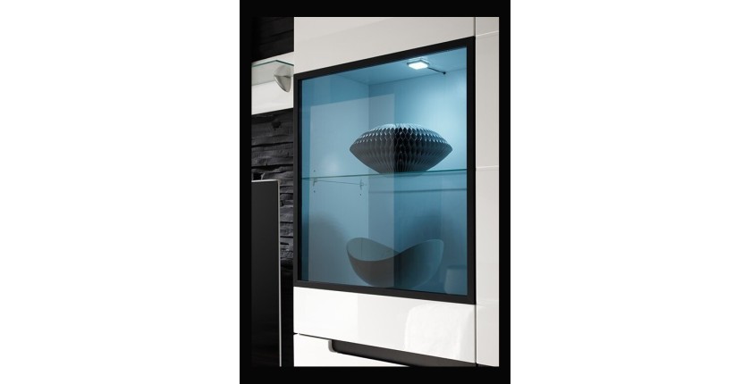 Bibliothèque, vitrine, vaisselier + LED collection LUCIA. Modèle XL. Meuble design.