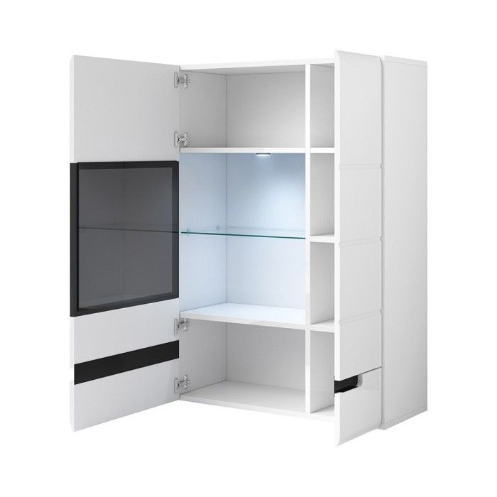 Bibliothèque, vitrine, vaisselier + LED collection LUCIA. Modèle XL. Meuble design.