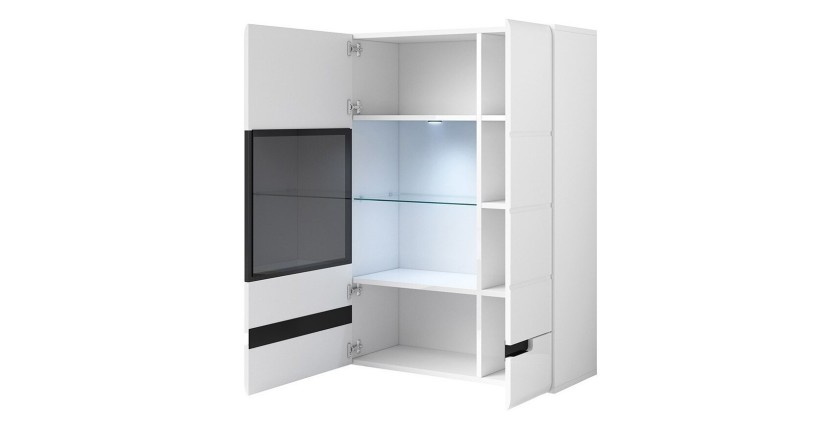 Bibliothèque, vitrine, vaisselier + LED collection LUCIA. Modèle XL. Meuble design.