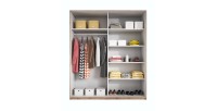 Armoire design 2 portes 200cm couleur chêne foncé. Collection EOS